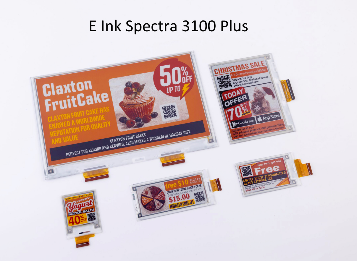  
        E Ink元太科技推出E Ink Spectra™ 3100 Plus五色电子纸        .商业 