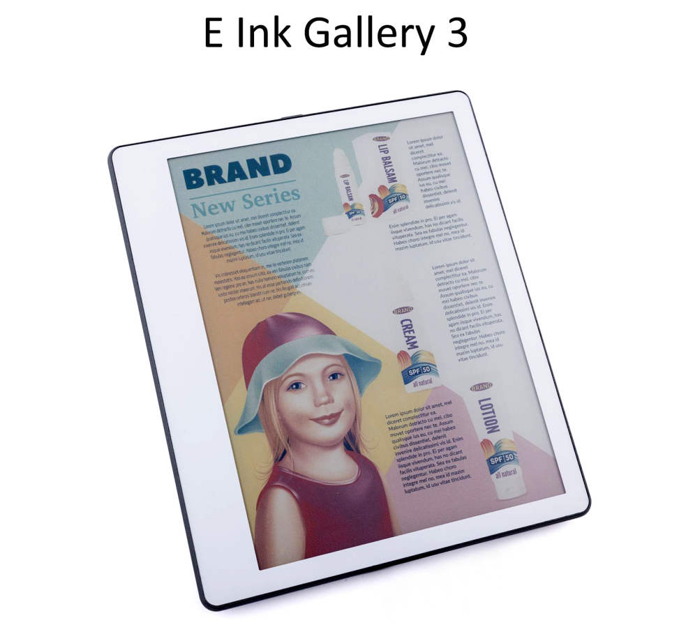 E Ink元太科技推出E Ink GalleryTM 3全彩电子纸技术